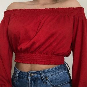 RED OFF THE SHOULDER BLOUSE ;)